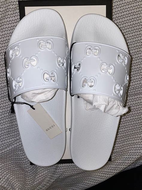 gucci slides white|affordable gucci slides.